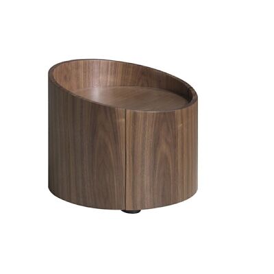 Round walnut bedside table model 7130