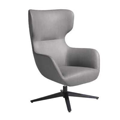 Dining chair upholstered in imitation leather and ash structure in walnut color model 4108