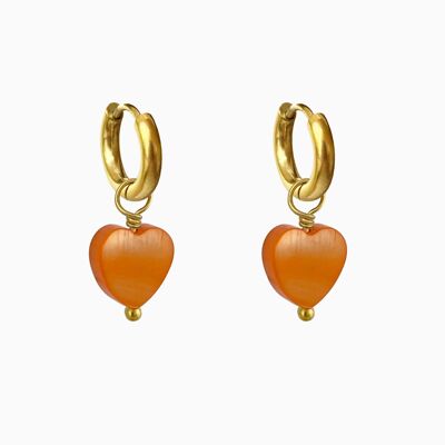 Hoops Orange Heart Goud