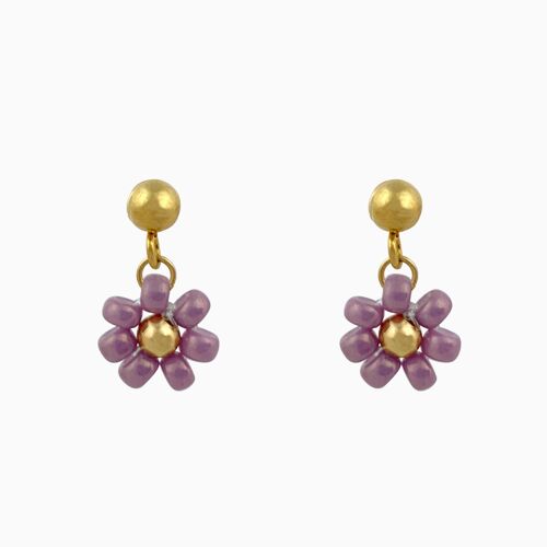 Studs Purple Flower