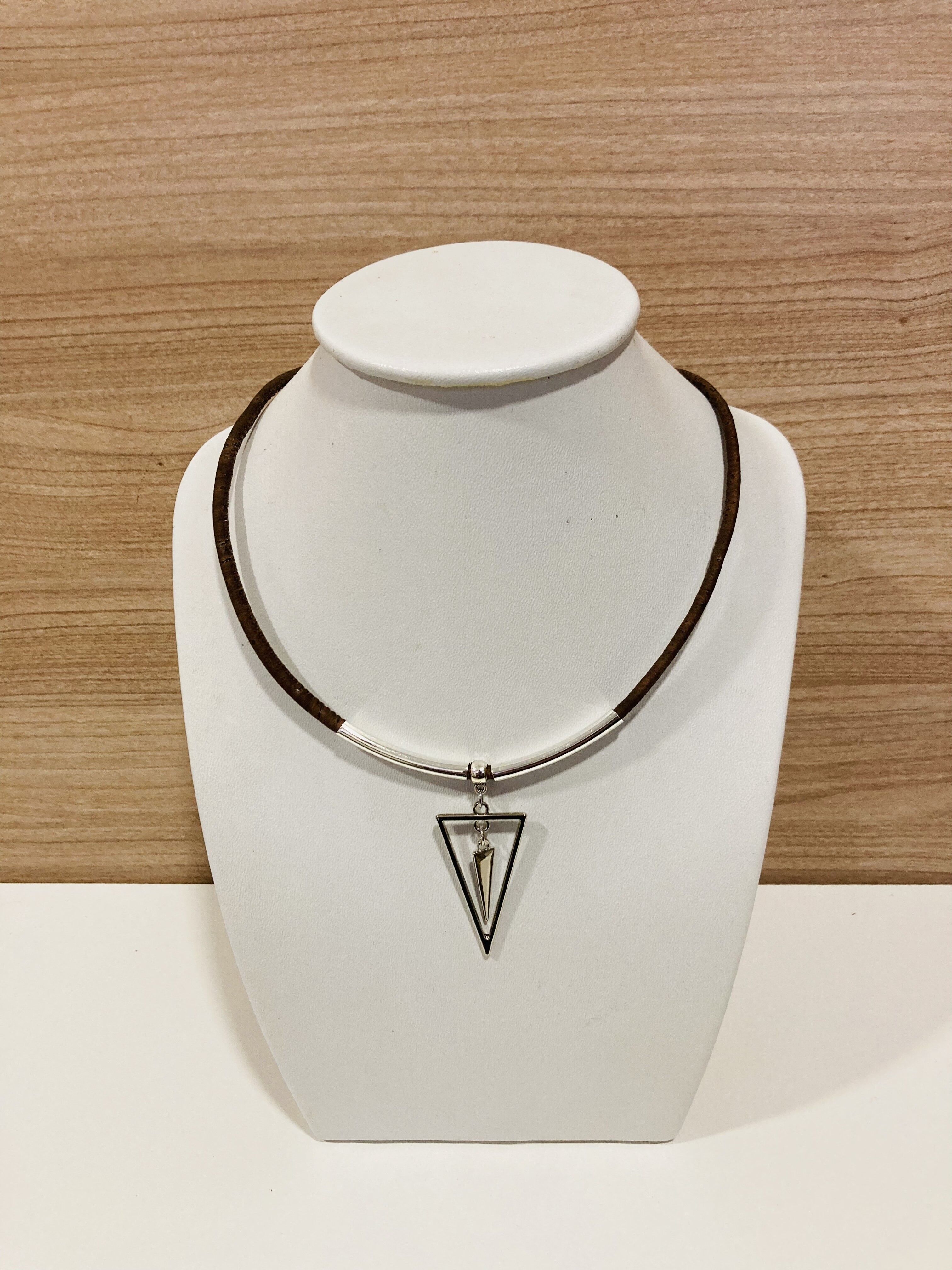 Collana in sughero marrone LEA - fatta a mano