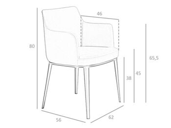 Chaise de salle à manger rembourrée en tissu 4112 9