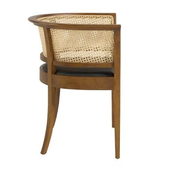 Chaise de salle à manger avec dossier en rotin et structure en bois de noyer, modèle 4116 3