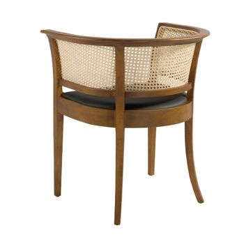 Chaise de salle à manger avec dossier en rotin et structure en bois de noyer, modèle 4116 4