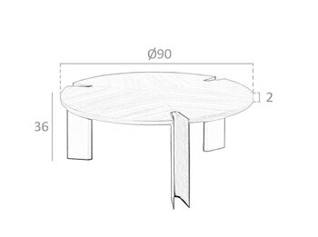 Table basse en noyer et acier noir modèle 2113 8