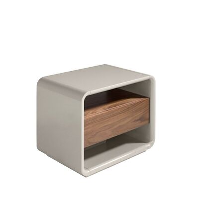 Lacquered wood and walnut bedside table model 7134