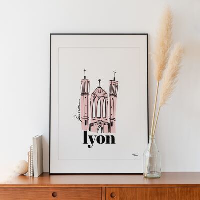 Lyon souvenir poster - FOURVIERE cathedral