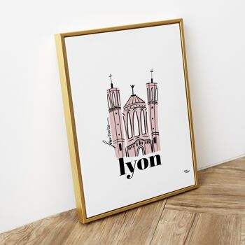 Affiche souvenir de Lyon - cathédrale FOURVIERE 4
