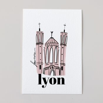 Carte ville LYON - cathédrale de Fourvière 1