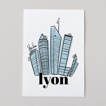 Carte ville LYON - Skyline 1