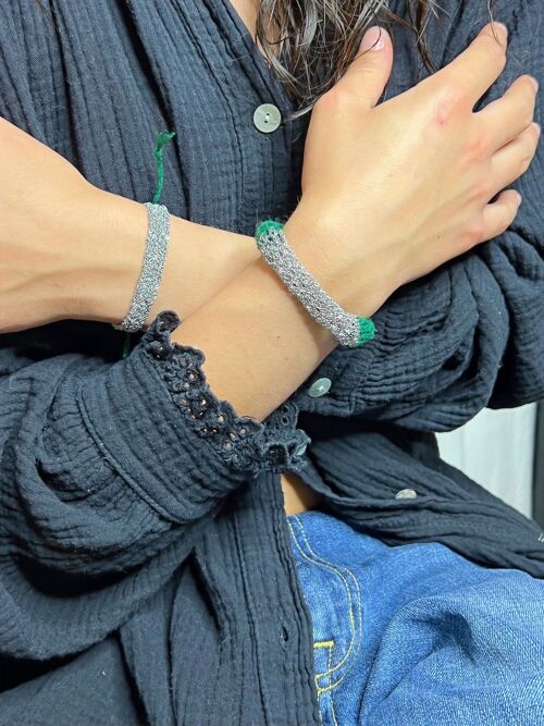 MILEN Bracelet Silver S /Dark Green
