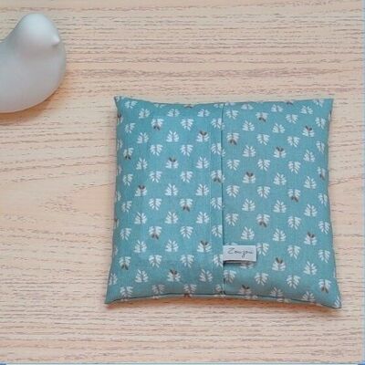 Cherry pit hot water bottle 15 x 15 cm - turquoise