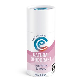 Bâton déodorant naturel - Jasmin et rose 60g Sans plastique, Sans cruauté envers les animaux, Végétalien, Commerce équitable 2