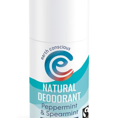Natural Deodorant Stick - Peppermint & Spearmint STRONG PROTECTION 60g Plastic-Free, Cruelty-Free, Vegan
