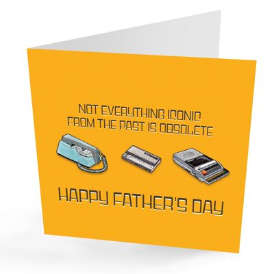 Divertida tarjeta retro del día del padre 'obsoleta'