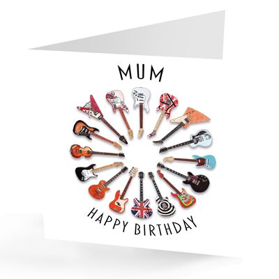 Carte Joyeux Anniversaire Maman Guitares