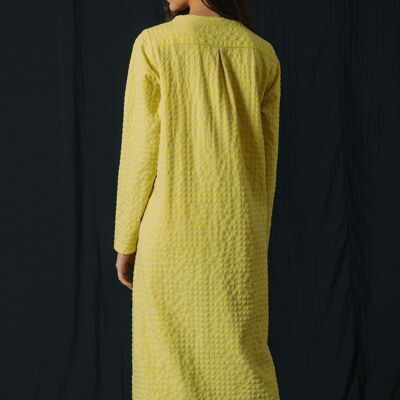 V02 Kleid Pfirsich Fluor Tweed