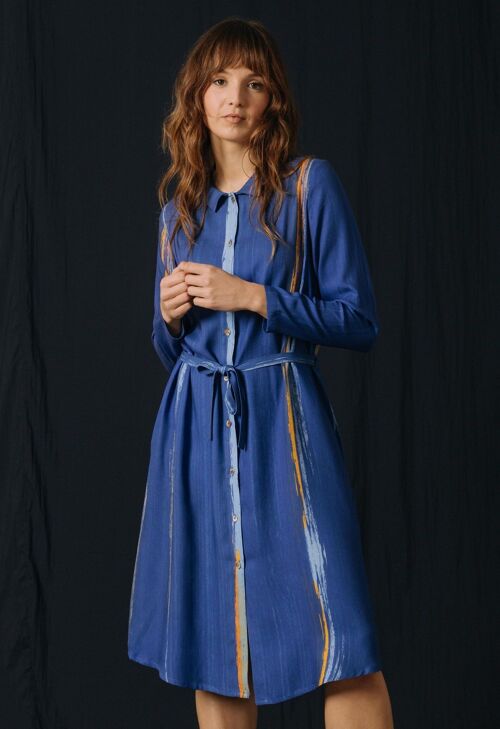 V03 Dress Duabanga  Blue Print