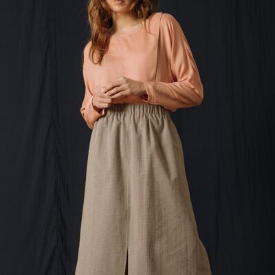 F02 Skirt Seyal  Beige Tweed