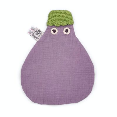 l'Aubergine - doudou en coton bio