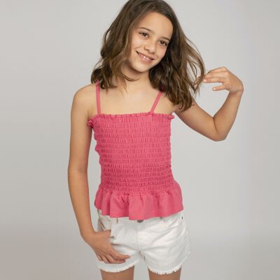 Camiseta tirantes niña fucsia CANICULA