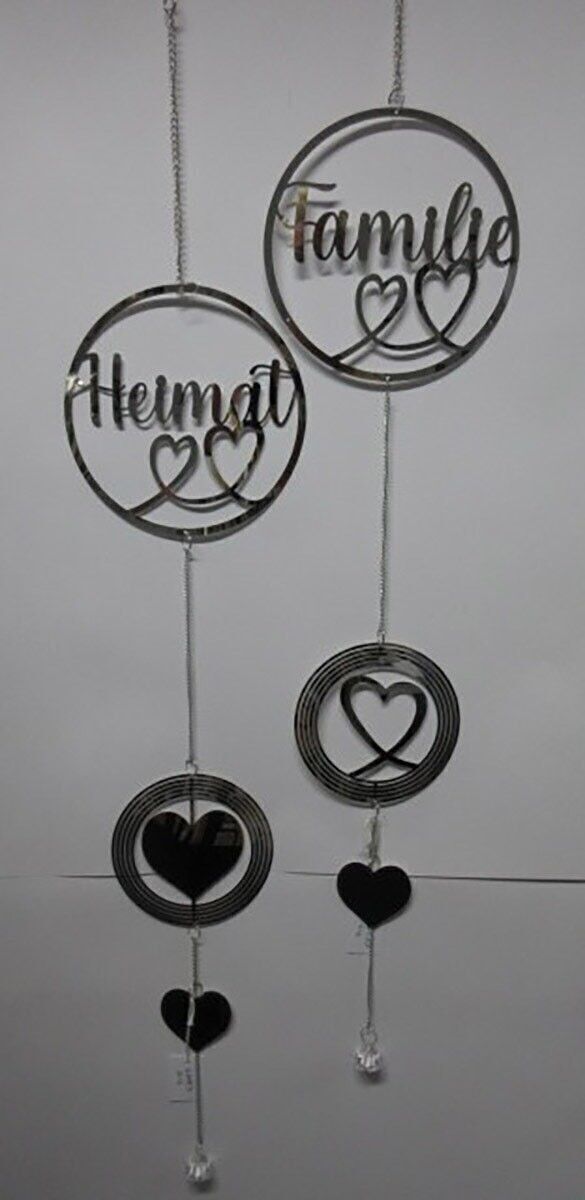 Ghirlanda in acciaio inox "Heimat + Familie" VE 4 so