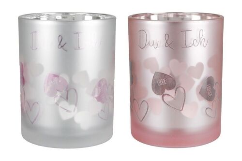 Glas Windlicht "Du&Ich" VE8 so