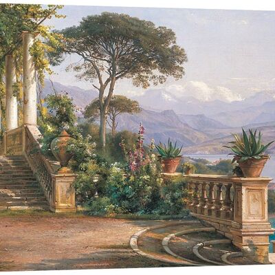 Carl Frederic Aagaard museum quality canvas print, Loggiato on Lake Como