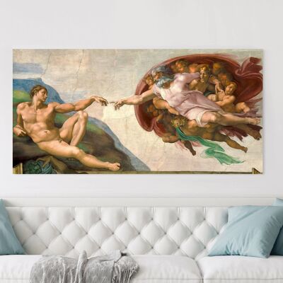 Cadre, Michelangelo Buonarroti, La Création d'Adam (après restauration)