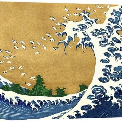 Pintura japonesa Hokusai, La gran ola de Kanagawa (detalle)