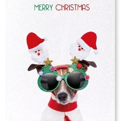 MERRY CHRISTMAS FESTIVE DOG Art Print