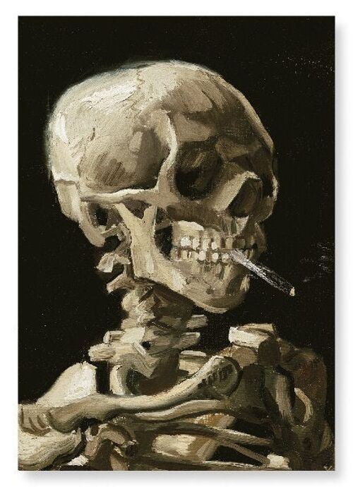 A SKELETON WITH A CIGARETTE BY VAN GOGH Art Print