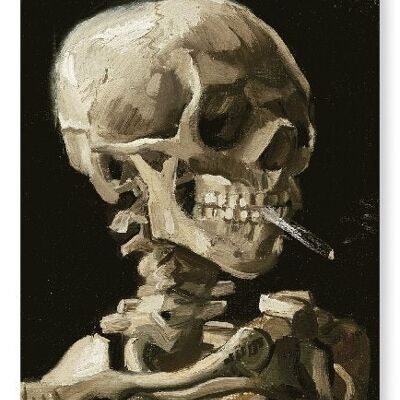 A SKELETON WITH A CIGARETTE BY VAN GOGH Art Print