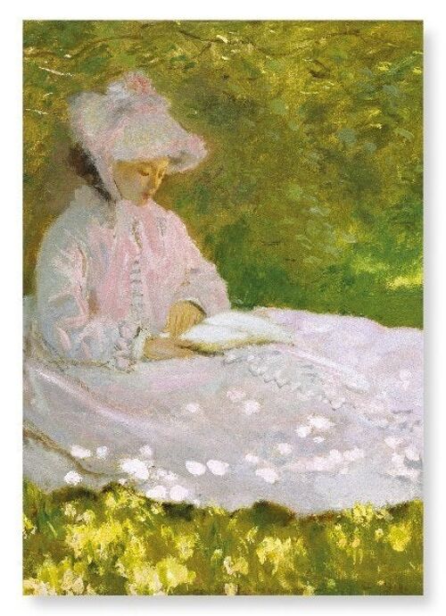 SPRING TIME READING BY MONET Art Print
