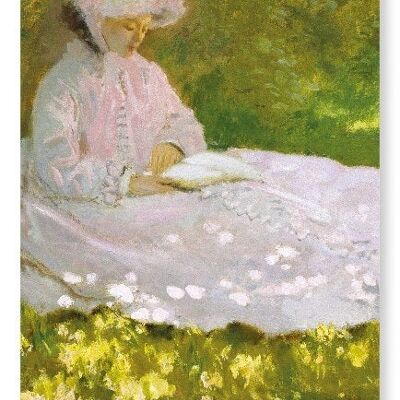 SPRING TIME READING BY MONET Art Print