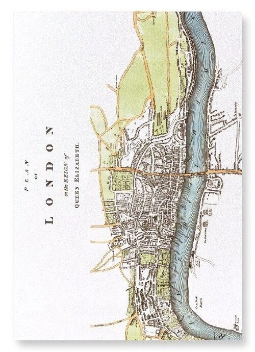 LONDON MAP C.1580  Art Print