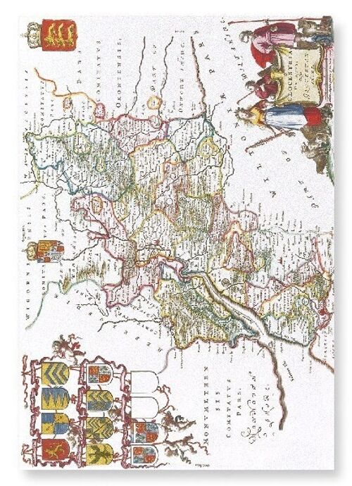 MAP OF GLOUCESTERSHIRE 1665  Art Print