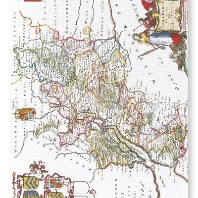 MAPA DE GLOUCESTERSHIRE 1665 Lámina artística