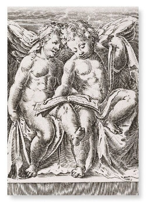 TWO SEATED ANGELS AFTER 1583  Art Print
