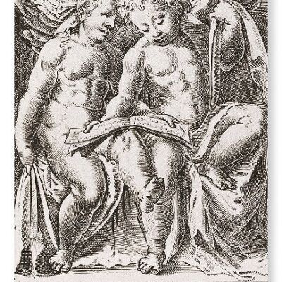 DUE ANGELI SEDUTI DOPO IL 1583 Stampa artistica