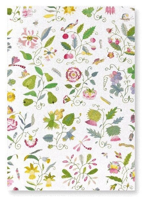TUDOR EMBROIDERY OF NATURE ON WHITE 17TH C.  Art Print