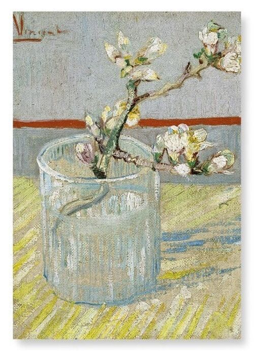 SPRIG OF FLOWERING ALMOND IN A GLASS 1888  Art Print