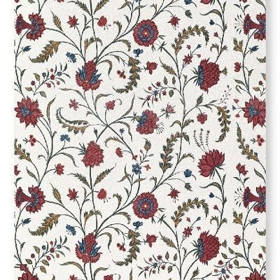 BRODERIE FLORAL ROUGE 18E S. Impression artistique