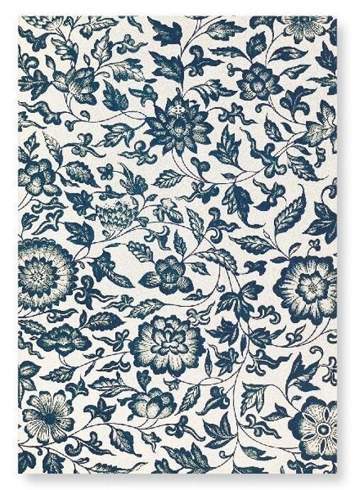 FLORAL BLUE AND WHITE MOTIF  Art Print