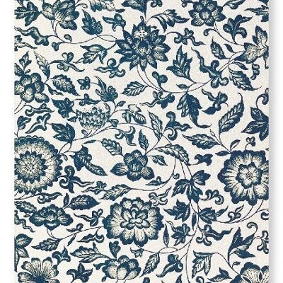 FLORAL BLUE AND WHITE MOTIF  Art Print