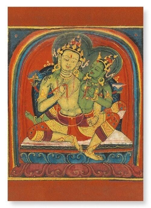 MANJUSHRI ON TSAKLI CARD EARLY 15TH C.  Art Print