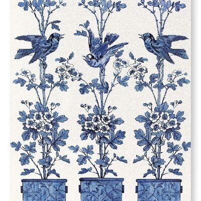 MINTON TUILES OISEAUX ET FLEURS FIN 19E S. Impression artistique