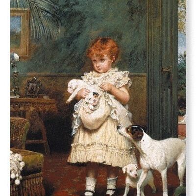 GIRL WITH DOGS 1893  Art Print