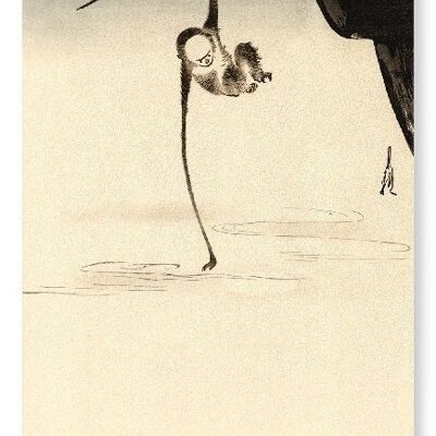 MONKEY AND MOON Japanese Art Print