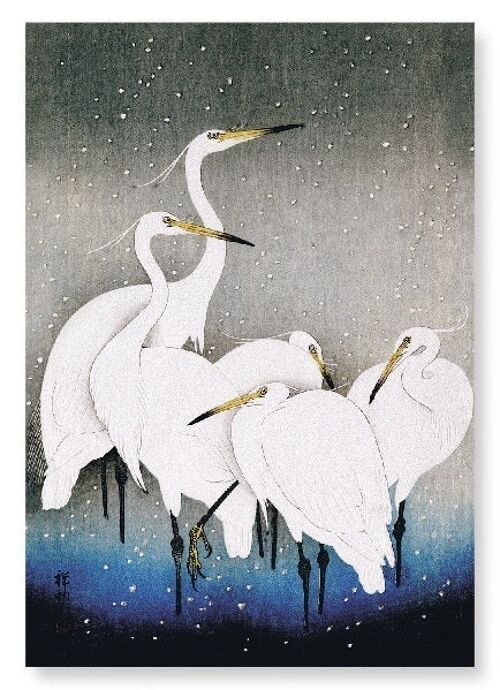 HERONS IN THE WINTER Japanese Art Print